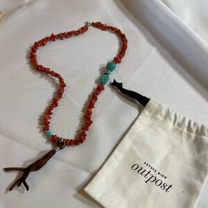 NEW. Peyote Outpost cute red and turquoise necklace.
